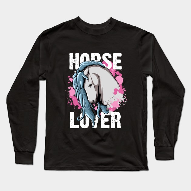 Horse Lover Girl Horseback Riding Women Long Sleeve T-Shirt by MerchBeastStudio